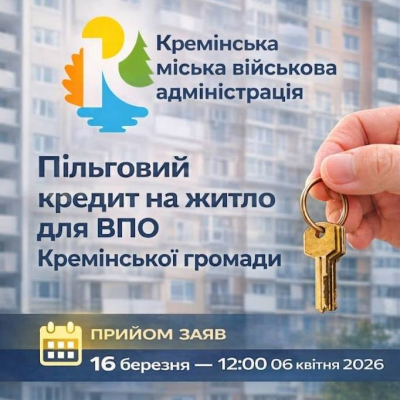 6 квітня завершується прийом заяв на участь у Програмі пільгового житлового кредитування ВПО