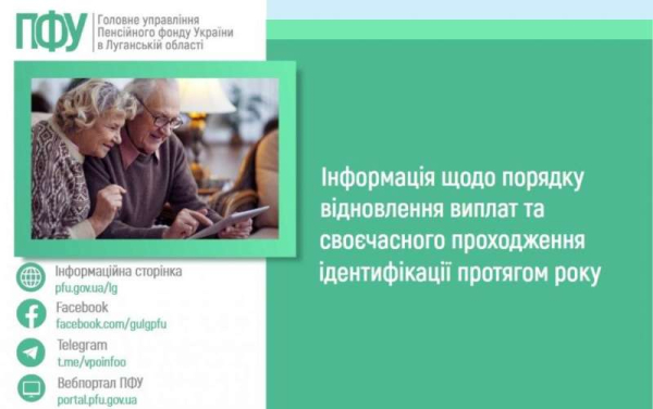Інформація щодо порядку відновлення виплат та своєчасного проходження ідентифікації протягом року