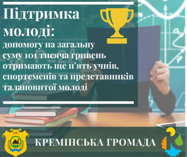 Талановита молодь Кремінської громади вкотре отримає фінансову підтримку за свої досягнення